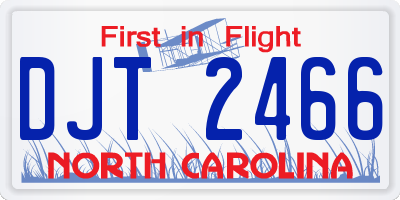 NC license plate DJT2466
