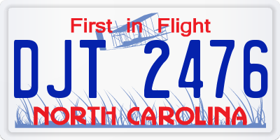 NC license plate DJT2476