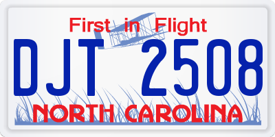 NC license plate DJT2508