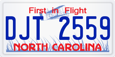 NC license plate DJT2559