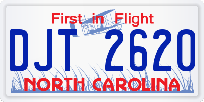 NC license plate DJT2620