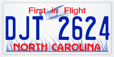 NC license plate DJT2624