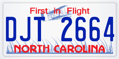 NC license plate DJT2664