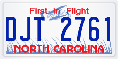 NC license plate DJT2761