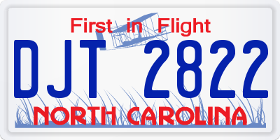 NC license plate DJT2822