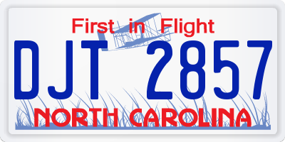 NC license plate DJT2857