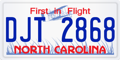 NC license plate DJT2868