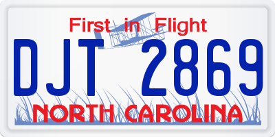 NC license plate DJT2869