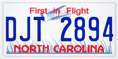 NC license plate DJT2894