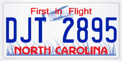NC license plate DJT2895