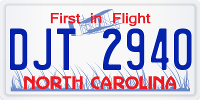 NC license plate DJT2940