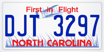 NC license plate DJT3297