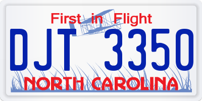 NC license plate DJT3350