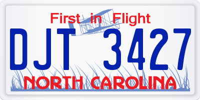 NC license plate DJT3427