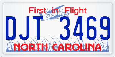 NC license plate DJT3469