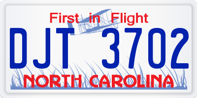 NC license plate DJT3702