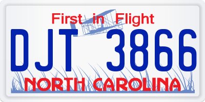 NC license plate DJT3866
