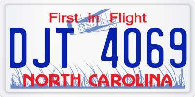 NC license plate DJT4069