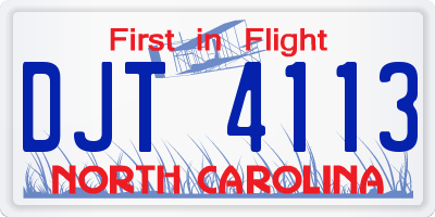 NC license plate DJT4113