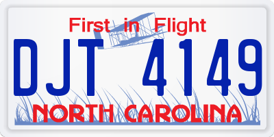 NC license plate DJT4149