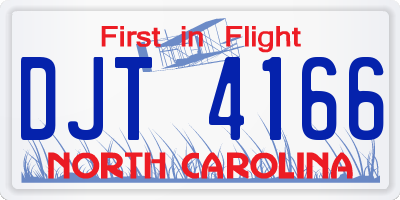 NC license plate DJT4166