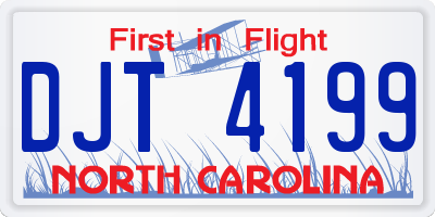 NC license plate DJT4199