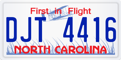 NC license plate DJT4416