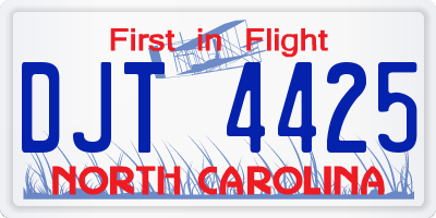 NC license plate DJT4425