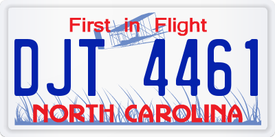 NC license plate DJT4461