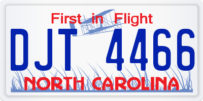 NC license plate DJT4466