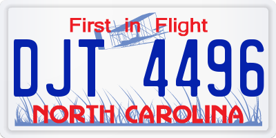 NC license plate DJT4496