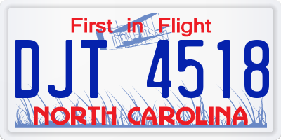 NC license plate DJT4518