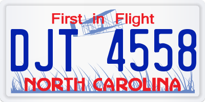 NC license plate DJT4558