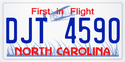 NC license plate DJT4590