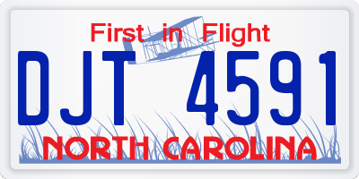 NC license plate DJT4591