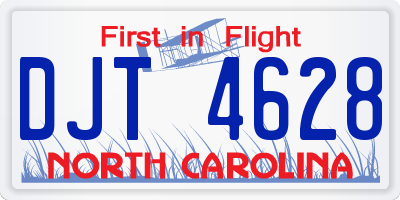 NC license plate DJT4628
