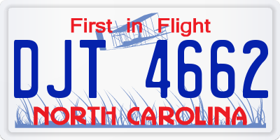 NC license plate DJT4662