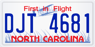 NC license plate DJT4681