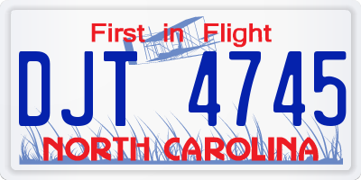 NC license plate DJT4745
