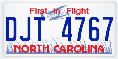 NC license plate DJT4767