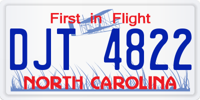 NC license plate DJT4822