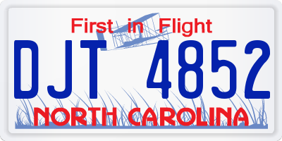 NC license plate DJT4852