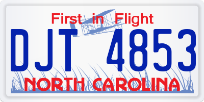 NC license plate DJT4853