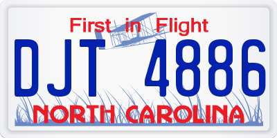 NC license plate DJT4886