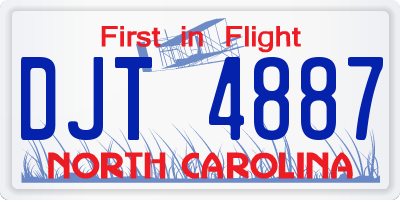 NC license plate DJT4887