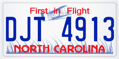 NC license plate DJT4913