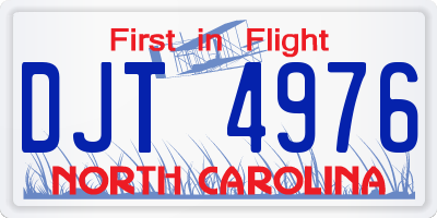 NC license plate DJT4976