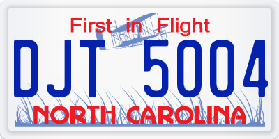 NC license plate DJT5004