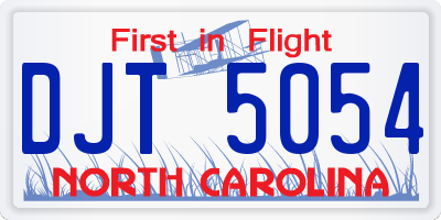 NC license plate DJT5054