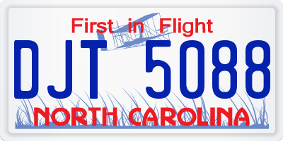 NC license plate DJT5088